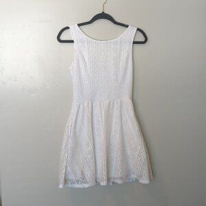 Mimi Chica White Lacy Tank Babydoll Mini Dress S